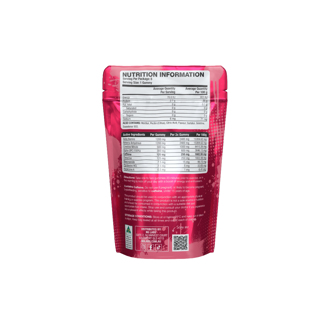 Gotcha Pre-Workout Gummies Sample Pack (16 Serves)