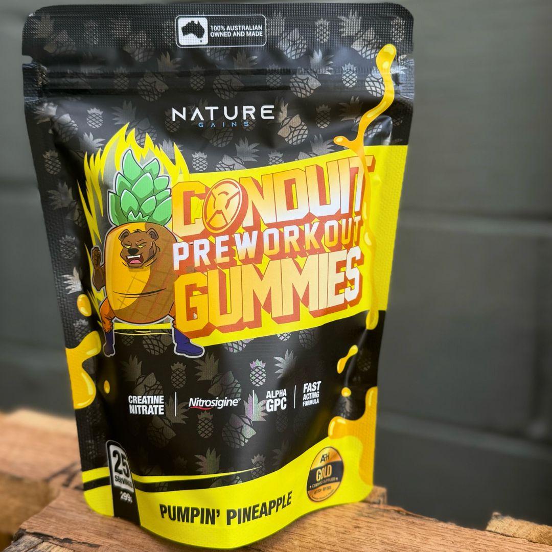 Conduit Preworkout Gummies By Nature Gains Pumpin Pineapple