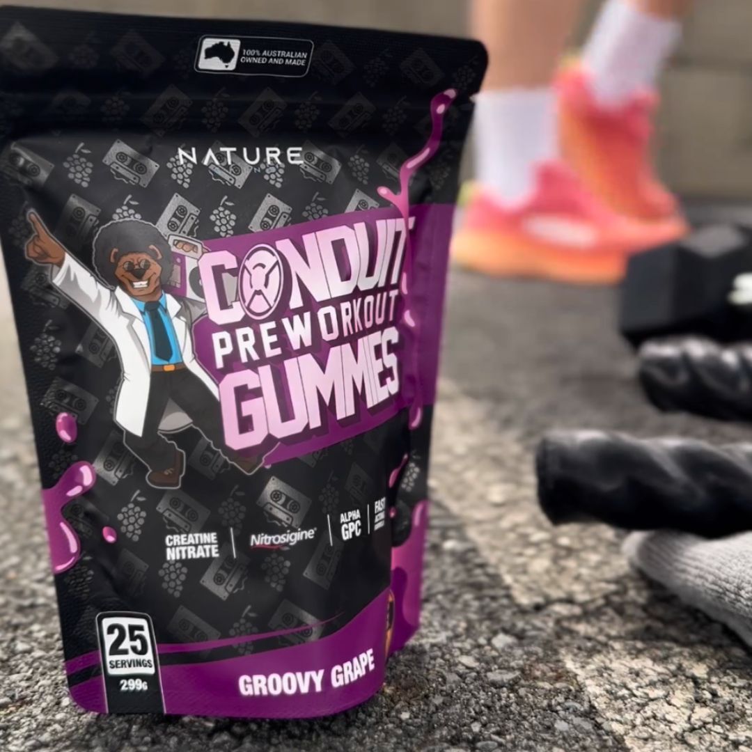 Conduit Preworkout Gummies By Nature Gains Groovy Grape